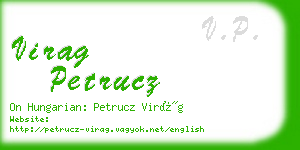 virag petrucz business card